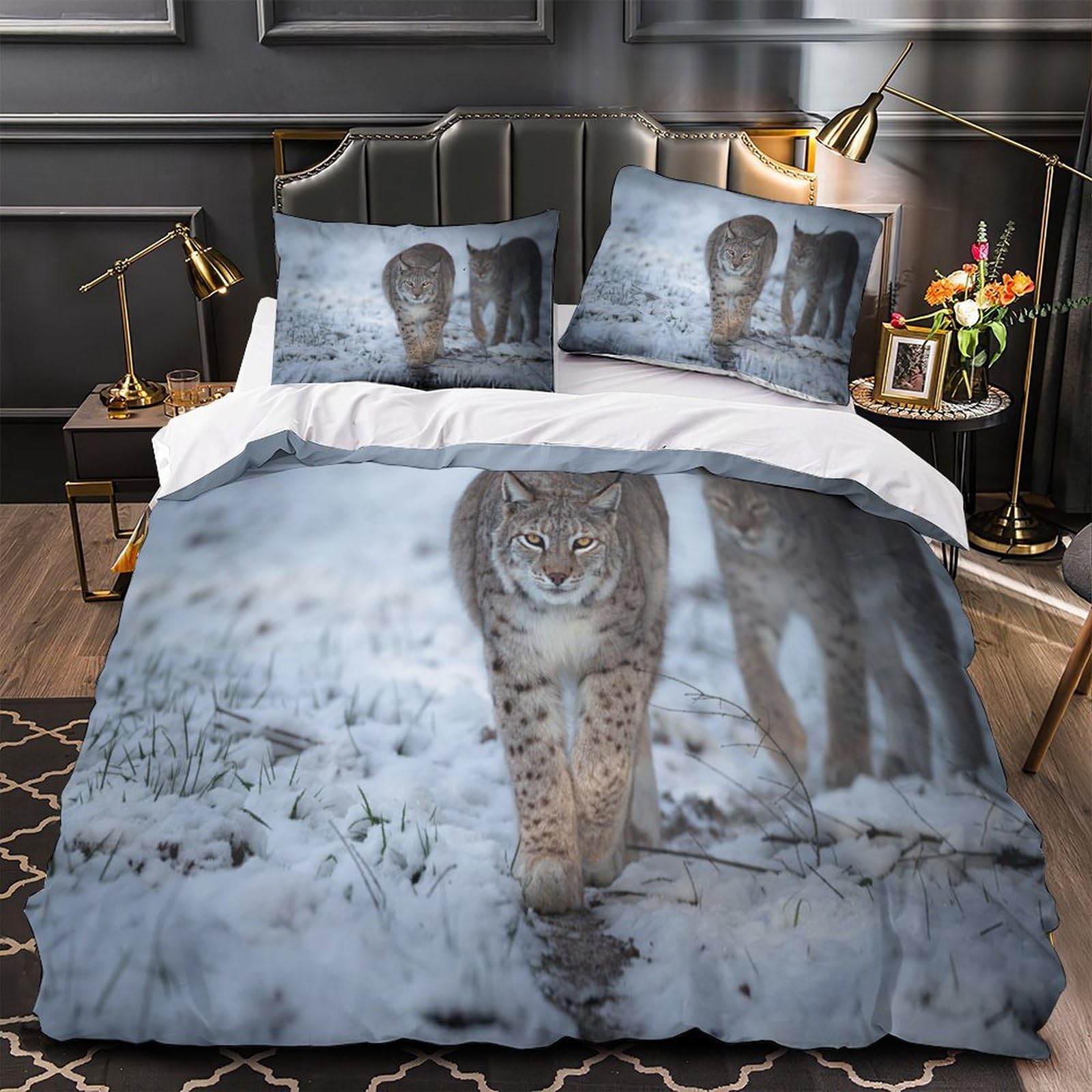 Housse de couette loup anti-acarien douce et facile à fermer