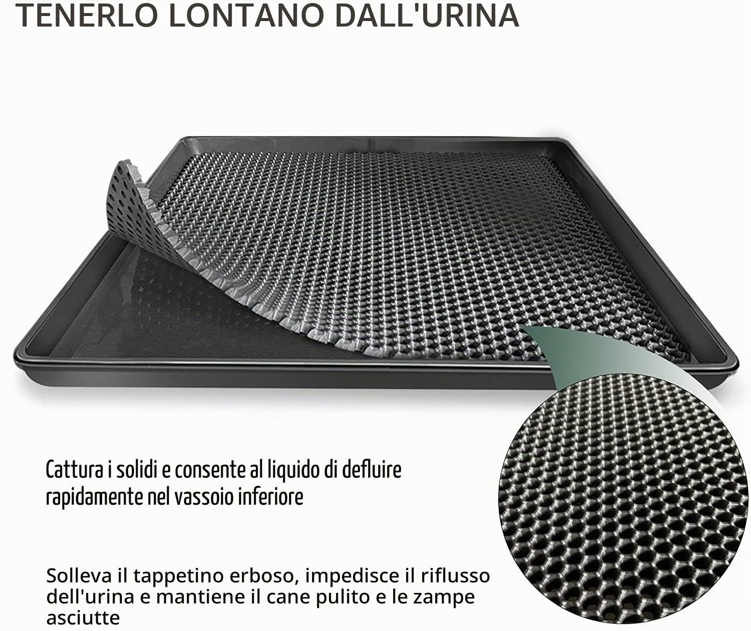 50x60CM Lettiera per Cani,Lettiera Cane,Lettiera per Cani da Interno,Tappetino per Erba per Cani,WC per Cani,Erba Artificiale Finta per Cani da Fare pipì in Interni ed Esterni