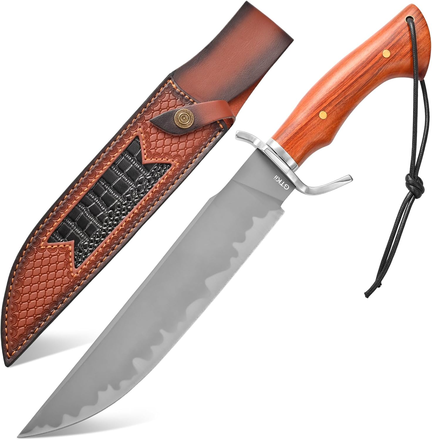 GTK46 Fixed Blade Knife SKD-11 Steel Blade Rosewood Handle Fix Knifes for Outdoor Camping Hunting Collection gray