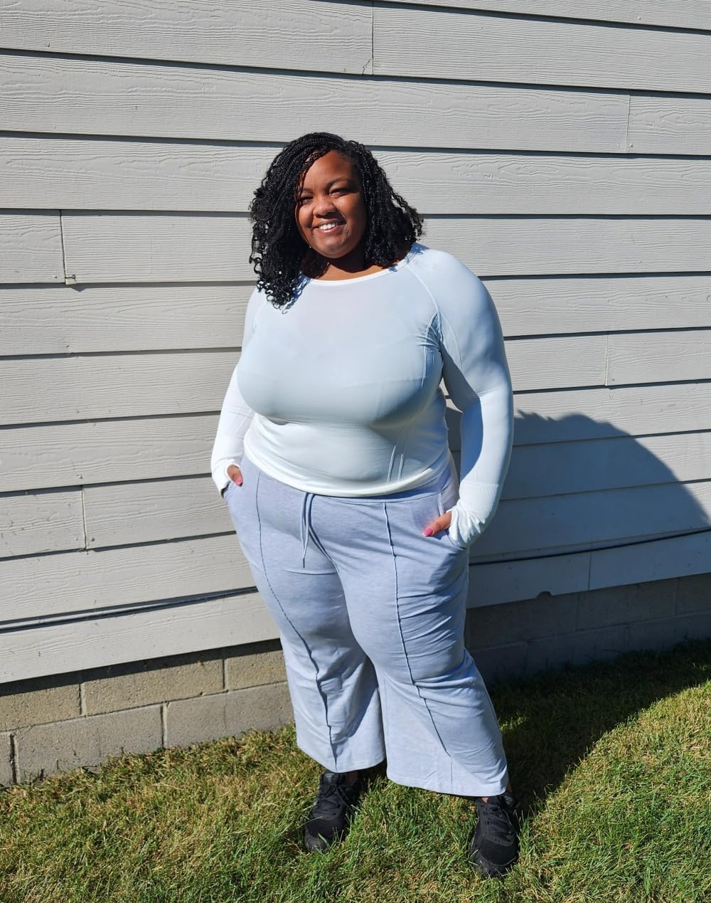 COOTRY Womens Plus Size Wide Leg Sweatpants High Waisted Drawstring Baggy Pants Athletic Yoga Sweat Pants - Image 3