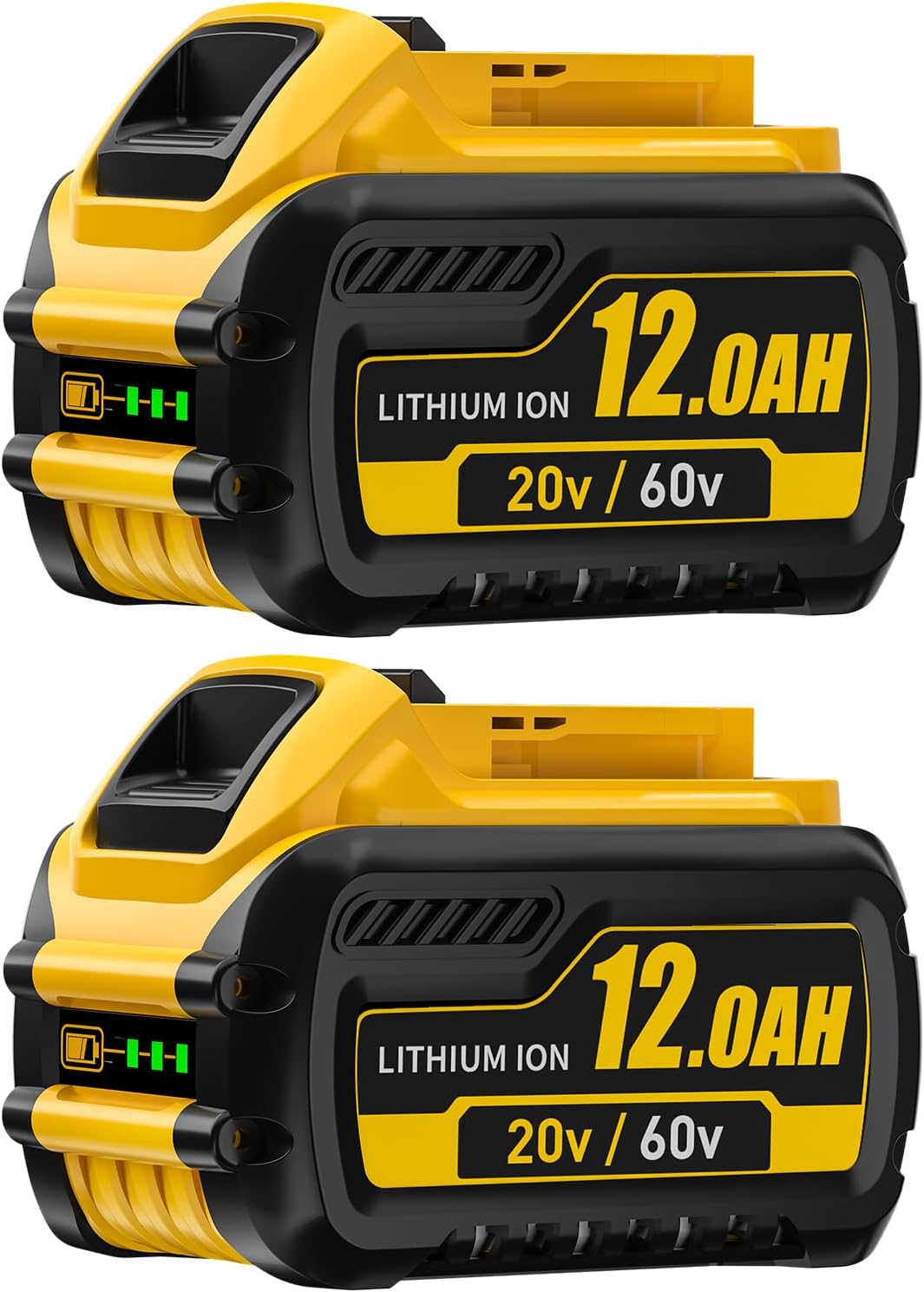 2Pack 12.0Ah Replacement for Dewalt 20V/60V Max Battery Lithium DCB612 DCB609 DCB606 Compatible with DeWalt 20V/60V Cordless Power Tools