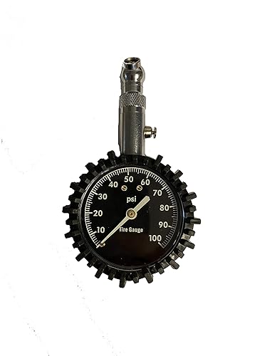Miniatura 2 de Medidor de presión de neumáticos preciso  (0-100 PSI) resistente grande de 2 pulgadas, fácil de leer, calibre bajo  Medidor de presión de aire de