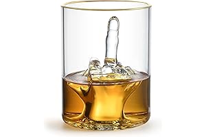 Funny Whiskey Glass with Luxurious Gold Rim
