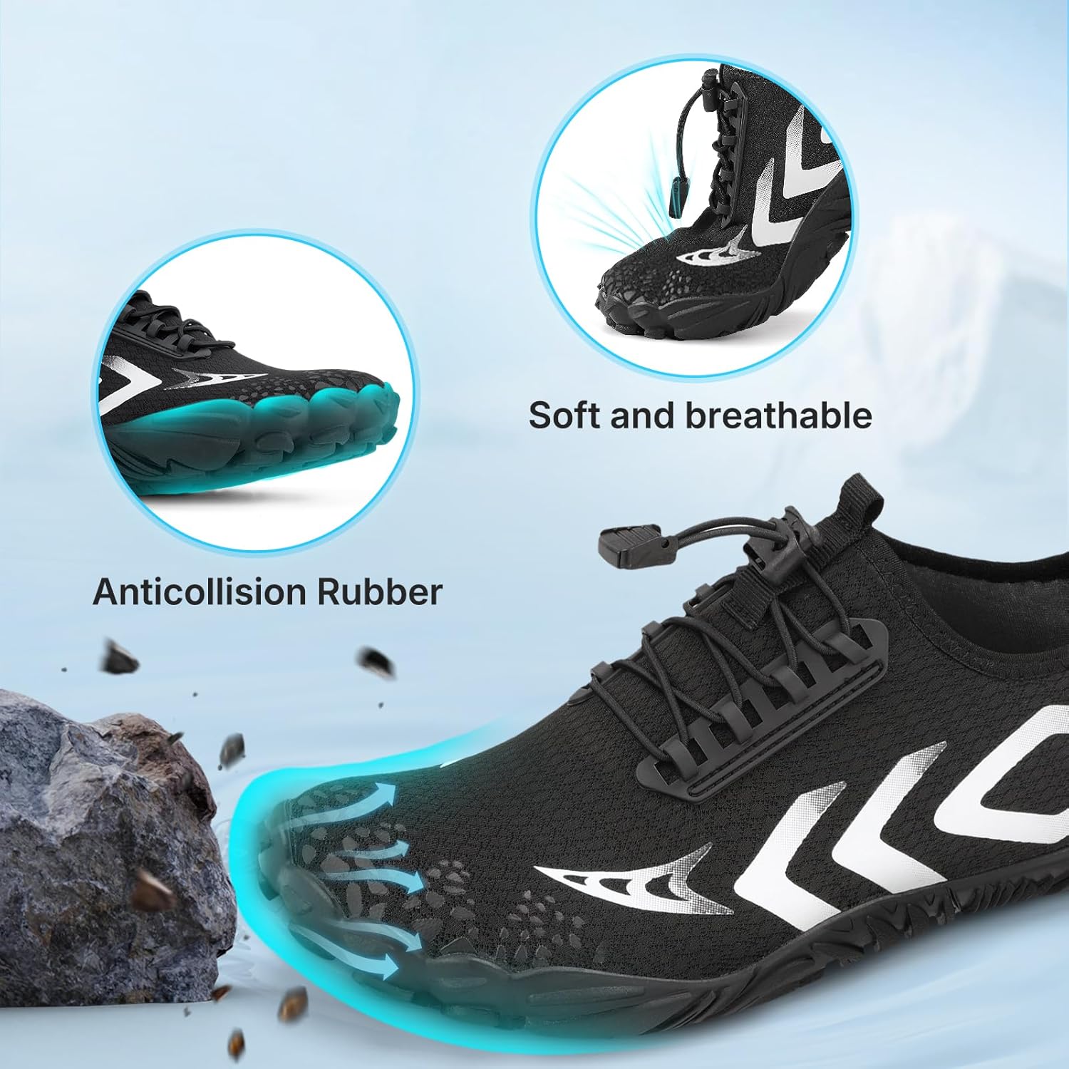 Barefoot Water Shoes Women Men Adult Hiking Swim Beach River Pool Hike Guarding Shoes Aqua Socks Protective Comfort Wide Toe Box Width Rock Climbing Vacation Outdoor 2026 New - Image 2