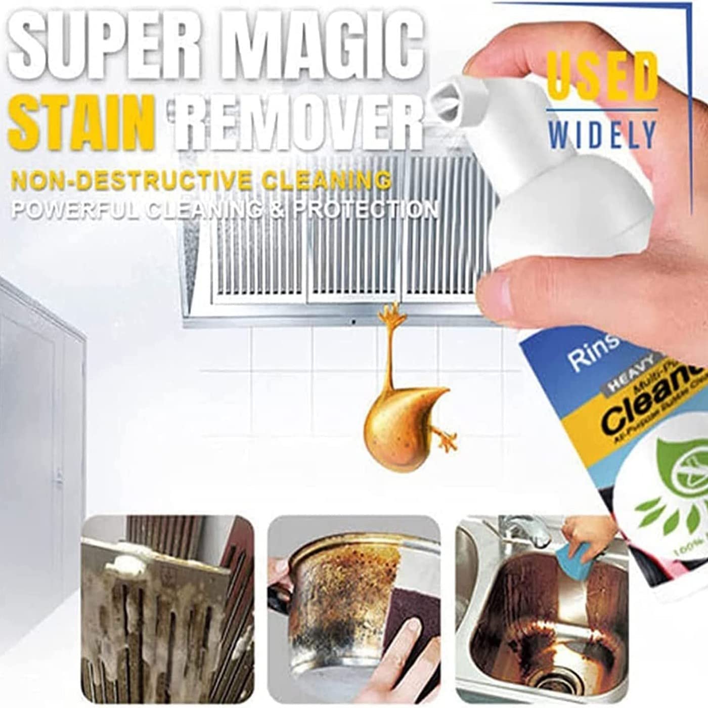 Sgrassatore Spray per Superfici Moderne e Delicate, Detergente per Casa e Cucina, Rimuove Grasso e Sporco Velocemente ed Efficacemente da Finestre e Superfici (30ml, 3pc)