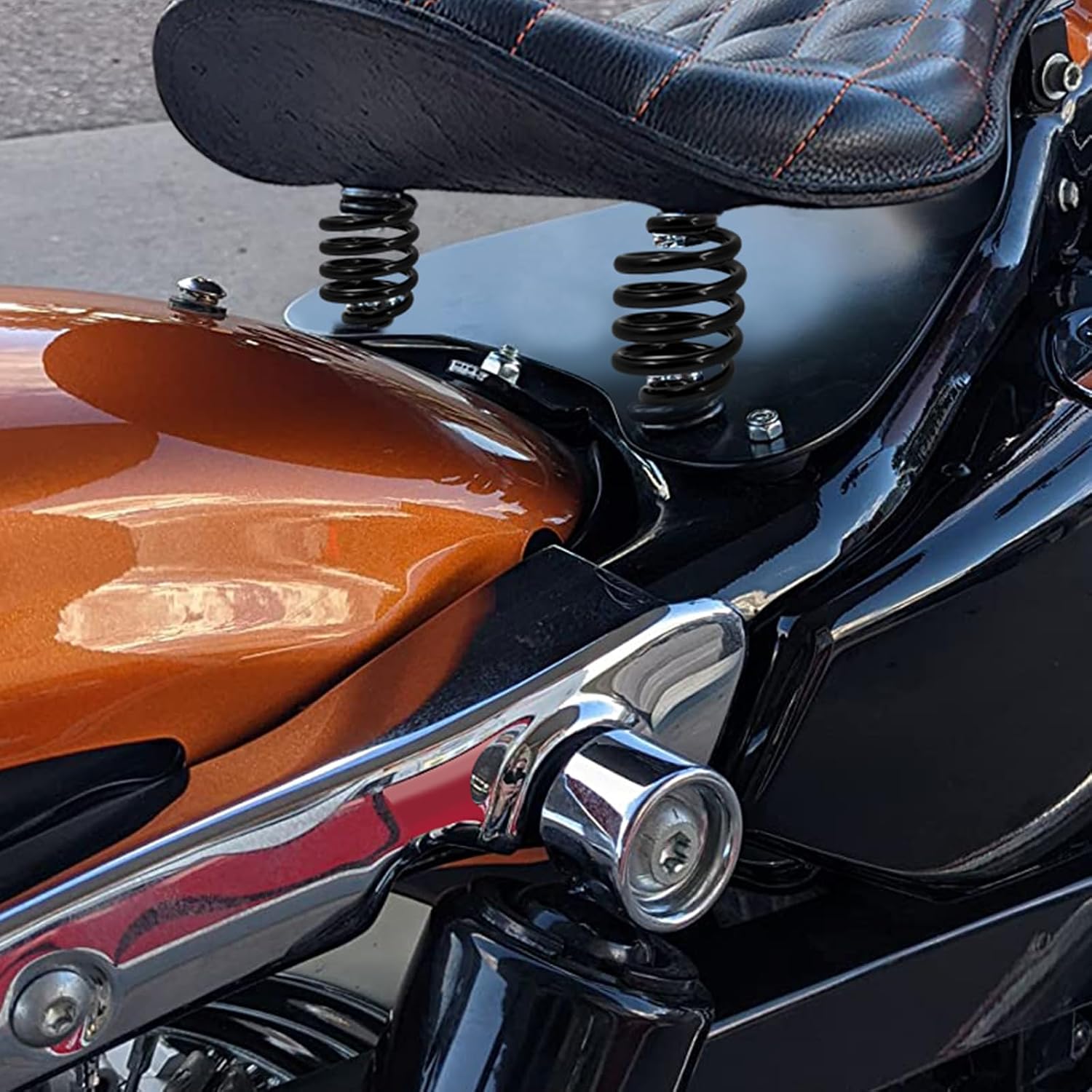 Motorcycle Solo Seat Springs 2 Inch Barrel Coiled Black Springs Fit for Harley Sportster Softail Bobber Chopper
