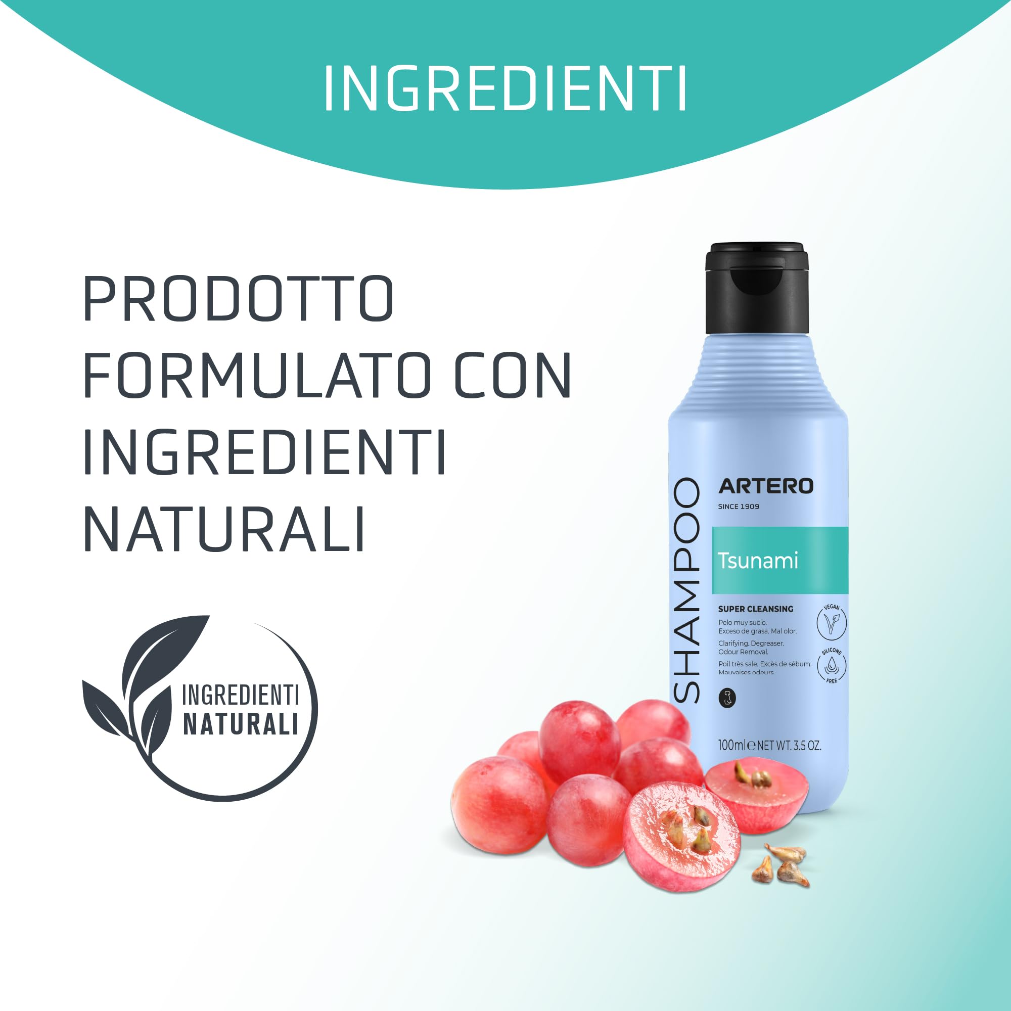 Artero Shampoo Tsunami 5L - Ideale per Ammorbidire e Idratare il Pelo