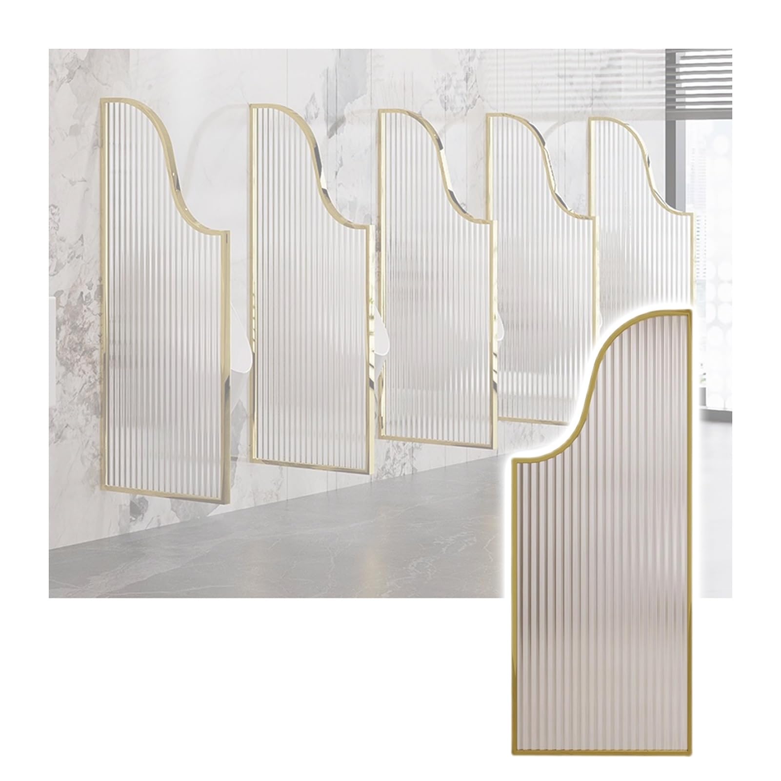 Cloison urinoir homme translucide panneau séparation murale 40x150