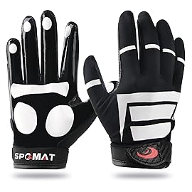 SPOMAT Youth Football Gloves Kids Silicone Grip Receiver Gloves with Super Stick Ability for Best Game Experience, Footprint XL