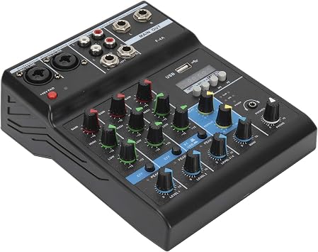 Audio Mixer Mixing Console, Mixer Plug and Play Compact Size ABS for Home Music Production, K-Song Covers, Condenser Microphone Webcasting #1