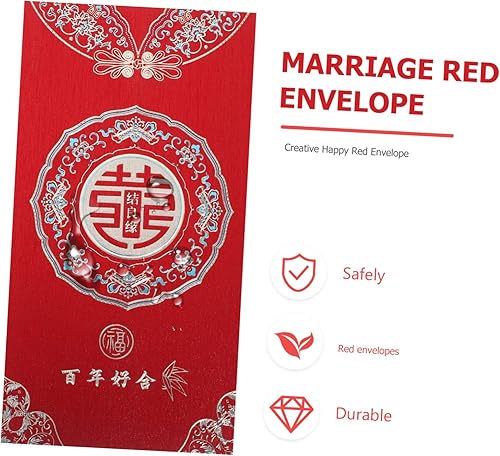 Miniatura 3 de Didiseaon 24 Pcs Red Envelope Bag Spring Festival Pocket Purses for Weddings Pocket Wallet Wedding Supplies Chinese Hong Bao Chinese Wedding Red