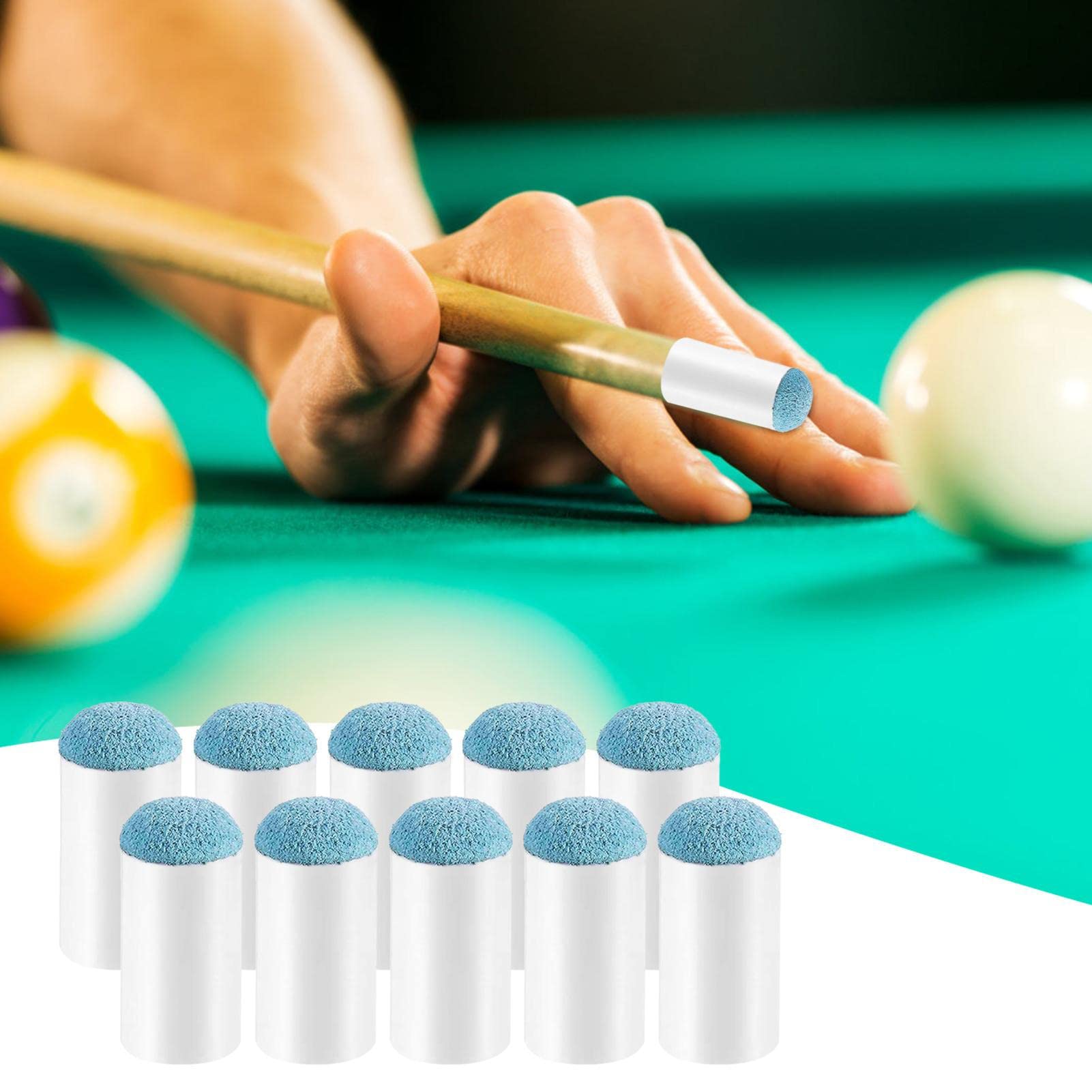 Consejos Para Taco De Billar 10 Puntas De Repuesto Para Tacos De Billar - Diámetro 10 Mm, Color Azul, Pack De 10 Unidades Repuestos De Punta De Billar 10 Mm Azul