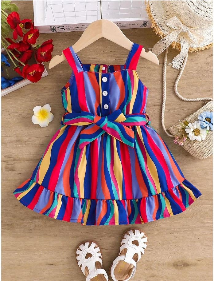 Image of SHRIMATE Apparels Summer Dress for Baby Girl /Frocks for Baby Girl /Baby Frocks Girl Poly Rayon /Casual Dress Short Flutter Sleeve