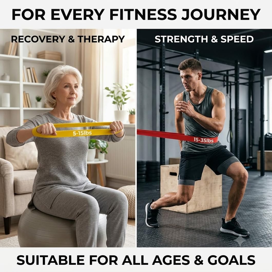 Set Bande di Resistenza per Trazioni, Elastici Fitness Professionali a 5 Livelli, Bande di Assistenza per Trazioni per Uomo e Donna, Elastici Lunghi per Allenamento di Tutto il Corpo