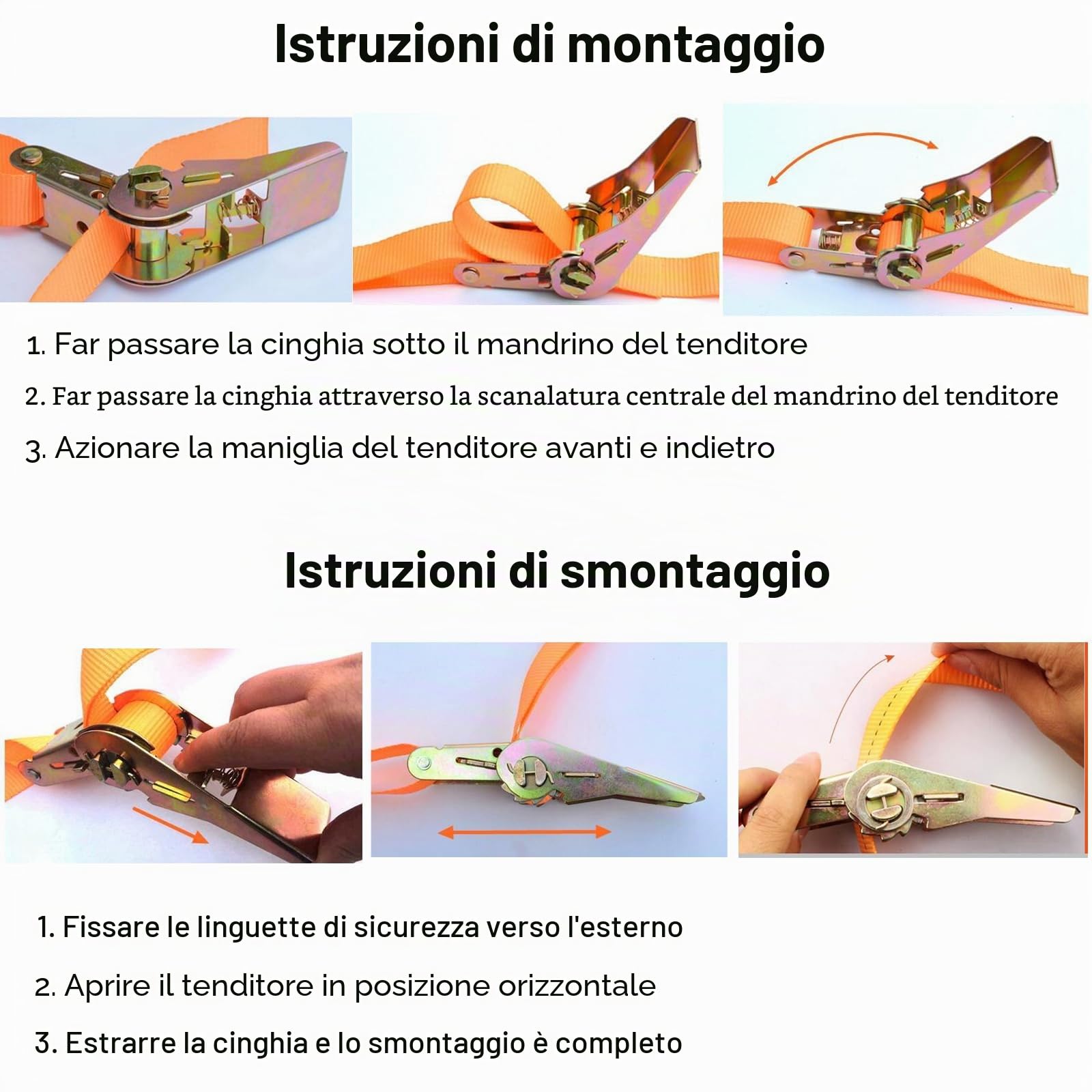4 x 800 kg Cinghie di Fissaggio a Cricchetto - Cinghia Di Tensione con Gancio a S Rivestito,Lunghezza 5m, Larghezza 25 mm, Fasce a Cricchetto Per il Trasporto di Merci Stazionarie