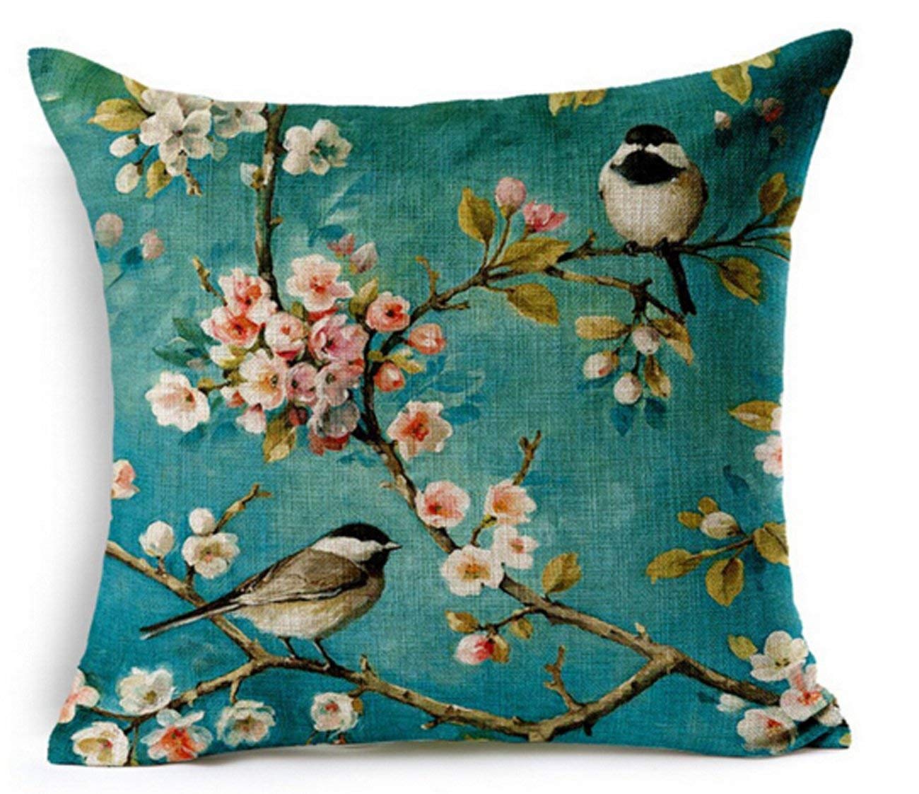 nonebrand QINU KEONU Oil Painting Hundreds of Birds Cotton Linen Throw Pillow Case Cushion Cover Home Sofa Decorative 18 X 18 Inch