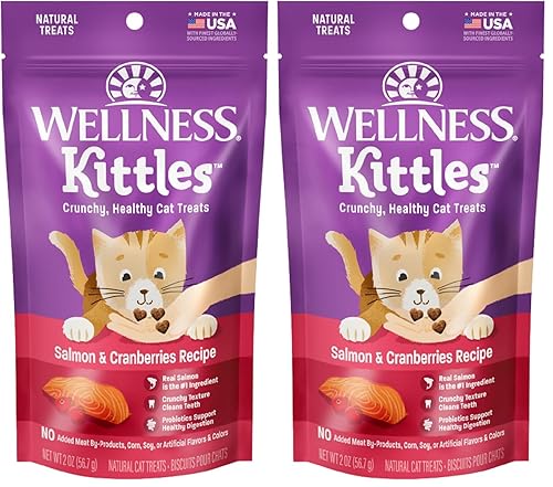 Wellness Kittles Crunchy Natural Grain Free Cat Treats, Salmon &