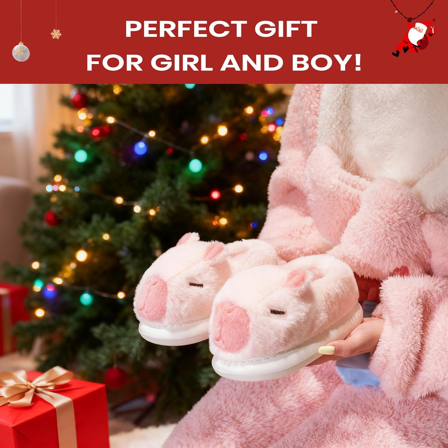 Cute Capybara Slippers for Kids,Toddler House Slippers,Kids Funny Soft Fuzzy Winter Animal Shoes for Girls Boys,Capybara Gifts - Image 4