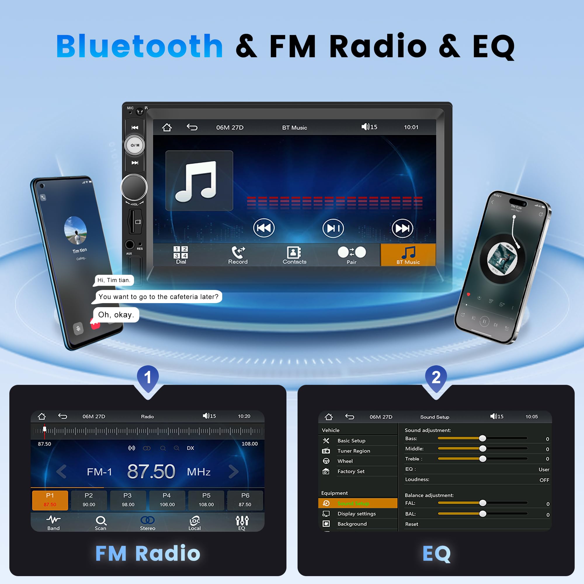 Rimoody 1 DIN Autoradio Mit 9 Zoll Touchscreen – Bluetooth, Carplay, Rückfahrkamera, Lenkradsteuerung