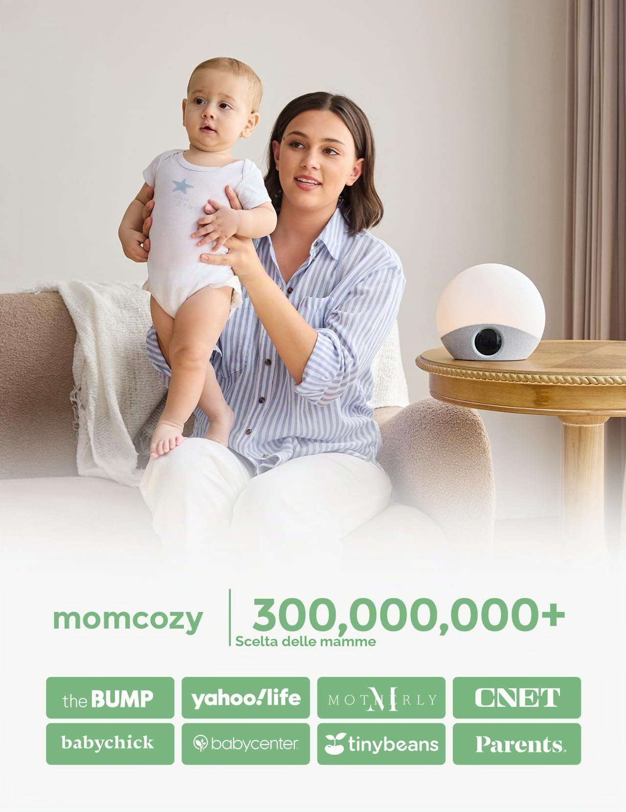 Momcozy Sveglia Luce con Simulazione dell'Alba e del Tramonto, Macchina del Suono con Rumore Bianco per Neonati Adulti, 30 Suoni Rilassanti & 5 Allarme & 7 Colori Luce, Allattamento & Lettura Notturna