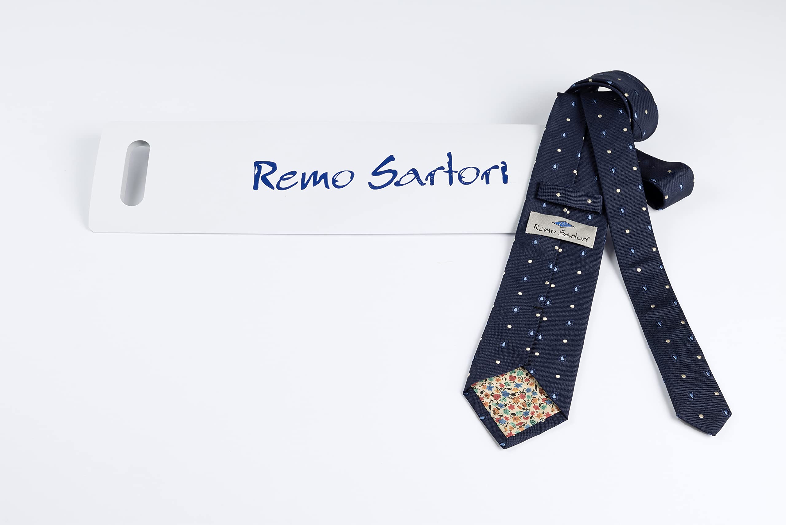 Cravatta Lunga Extra Lunga XL in Seta Microfantasia, Lunghezza da 155 cm a 175 cm, Made In Italy, Uomo