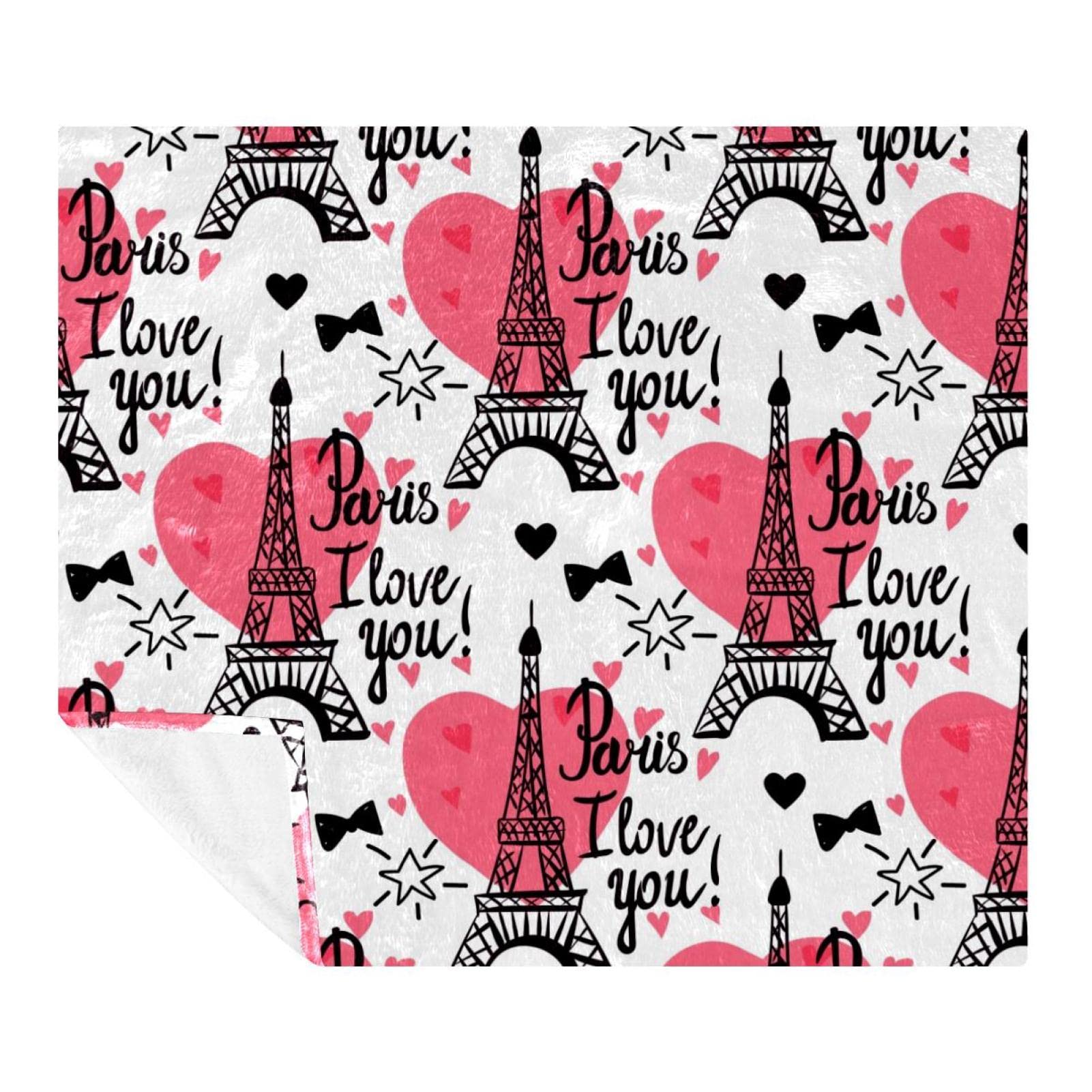 Couverture polaire Paris I Love You pour des moments doux