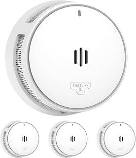 Detector de Humo, 10 años de batería, detectores de Humo para el hogar, Alarma de Incendios con función de Silencio a Distancia, Conforme a EN14604 (3pcs)