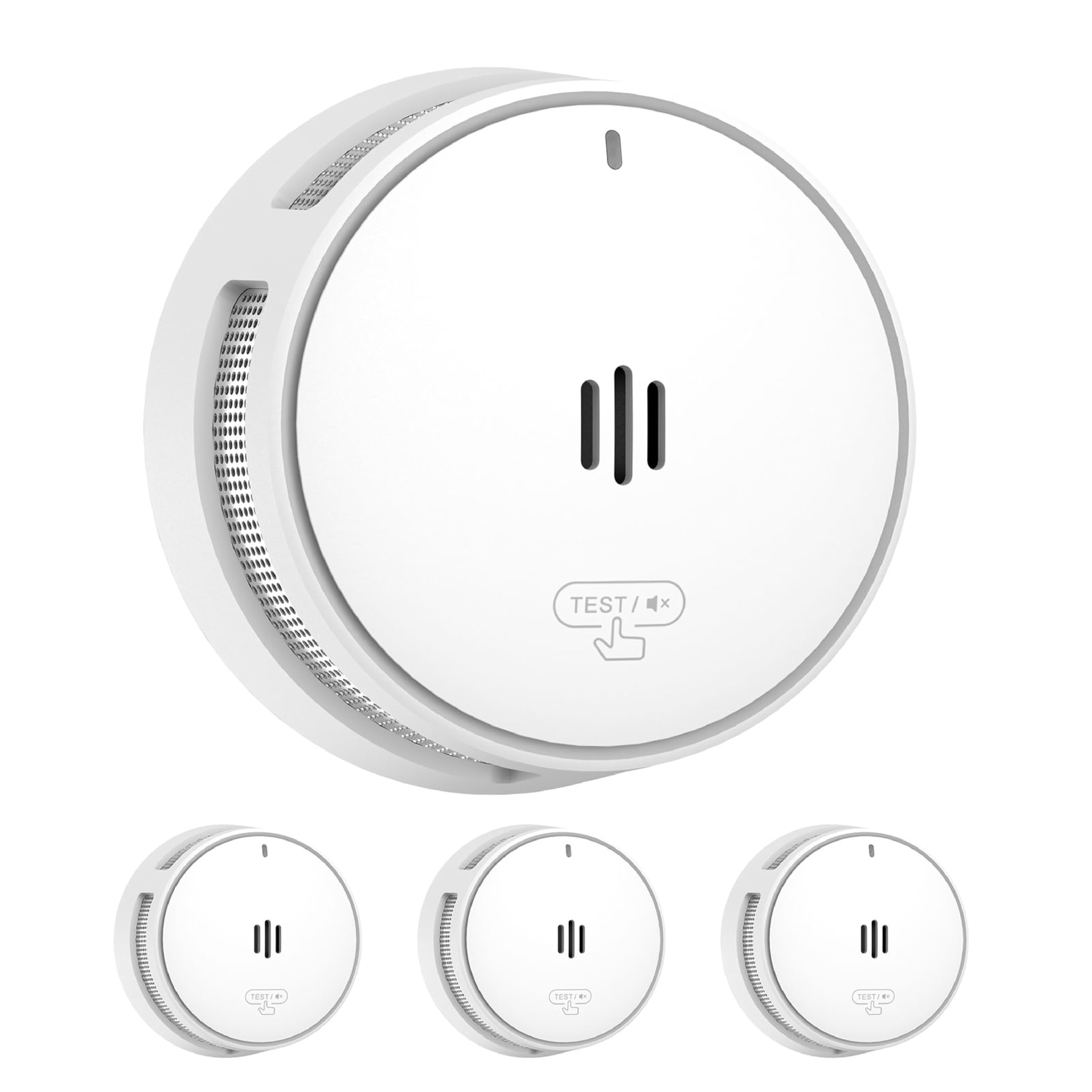 Detector de Humo, 10 años de batería, detectores de Humo para el hogar, Alarma de Incendios con función de Silencio a Distancia, Conforme a EN14604 (3pcs)
