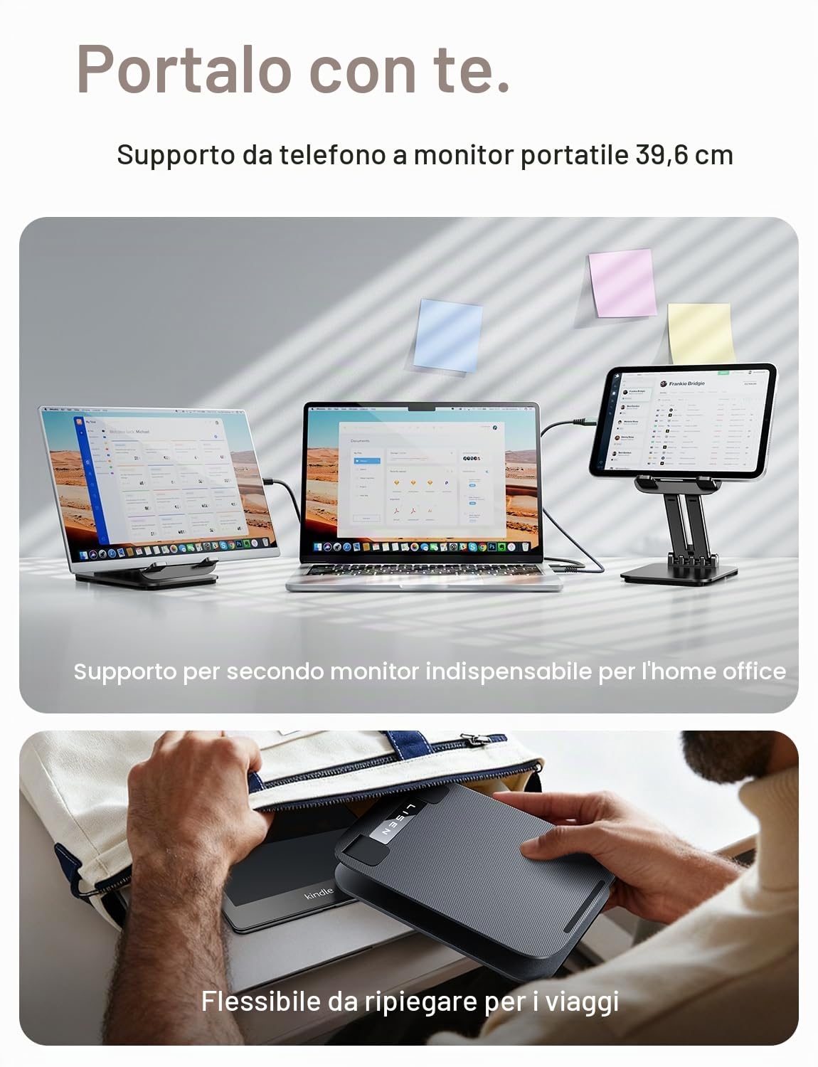 LISEN Regolabile Supporto Tablet per iPad 10 11 Generazione Air iPhone 4.7"-15.9" Samsung