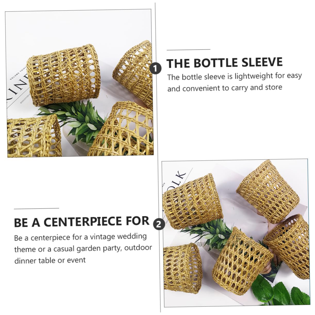 LABRIMP 6piezas Fundas para Tazas De Tejidas Mano Aislantes Térmicos De De para Bebidas Diseño Rústico y Natural