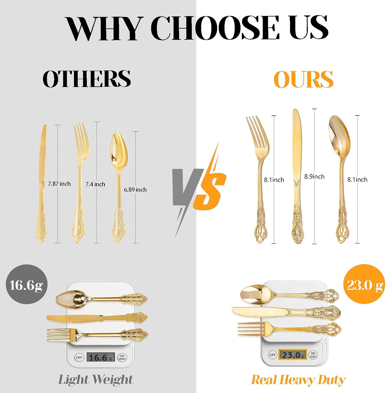 90PCS Gold Plastic Silverware Elegant for Parties Family Dinners