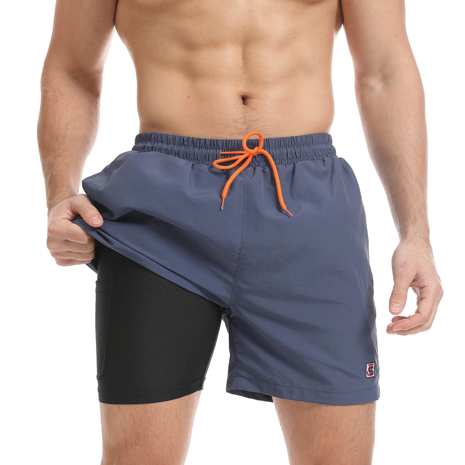 JustSun Badehose Herren Schnelltrocknend Boardshorts mit Mesh-Futter und Verstellbarem Tunnelzug