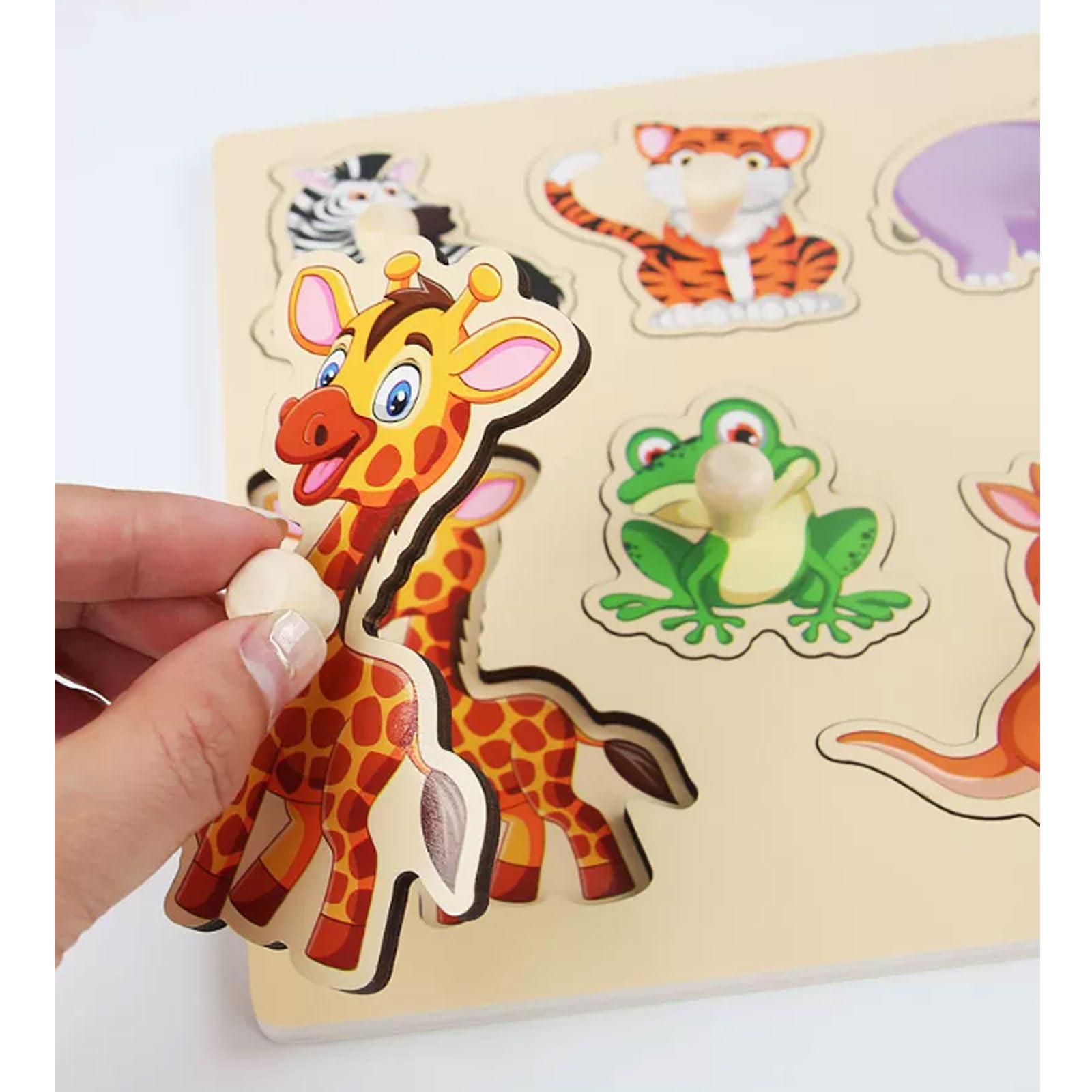 Puzzle Montessori en Bois avec Boutons