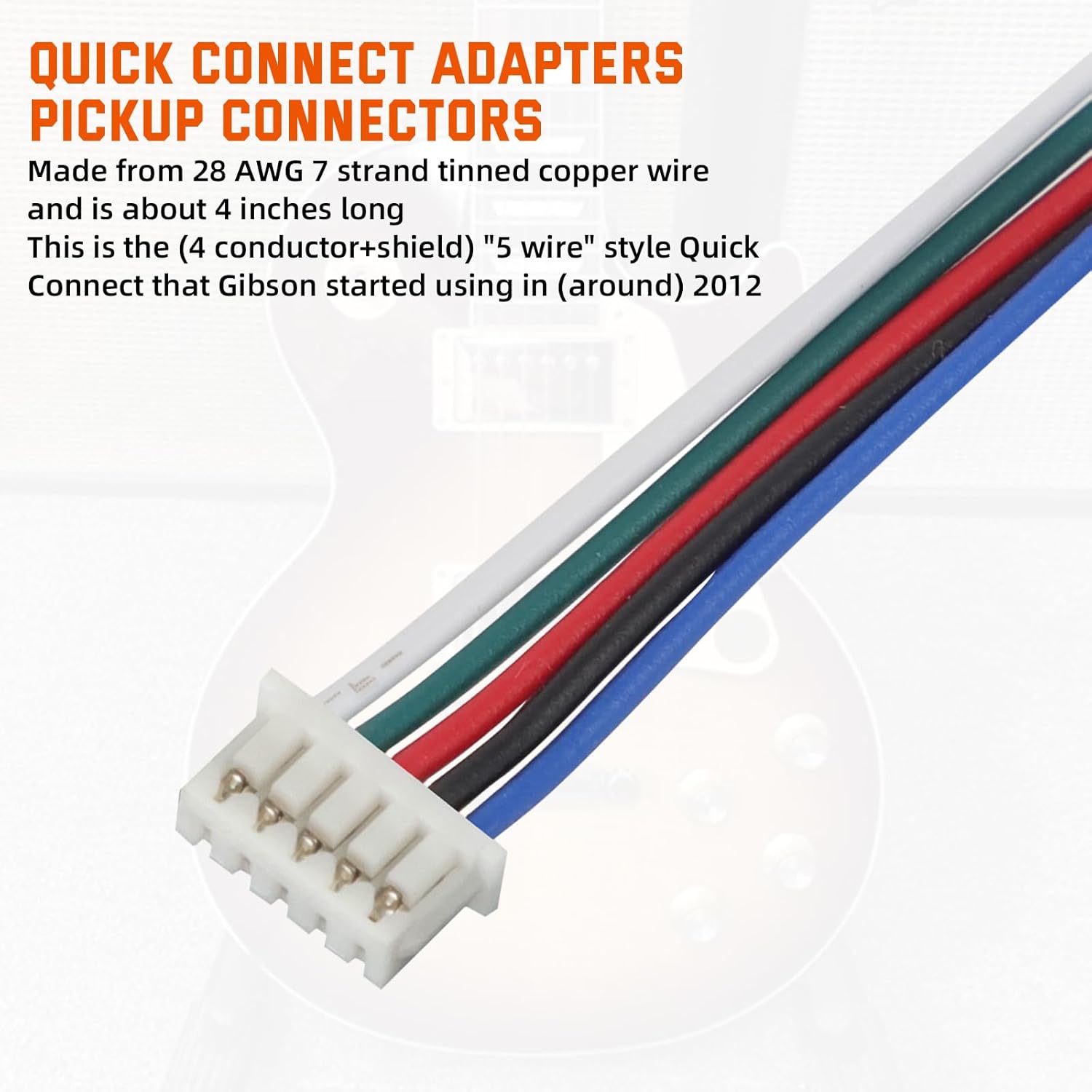 AUTOVIC 2 Quick Connect Adapters Control Board PCB Pickup Wire Connector Plug for Gibson 5 Wire PCB Control Boards