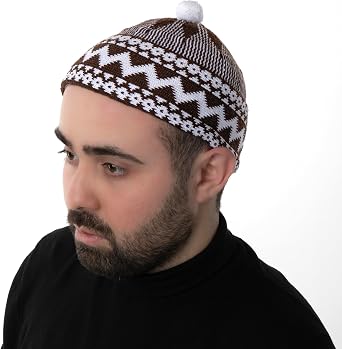Modefa Muslim Men's Turkish Knitted Kufi Haji Prayer Hat