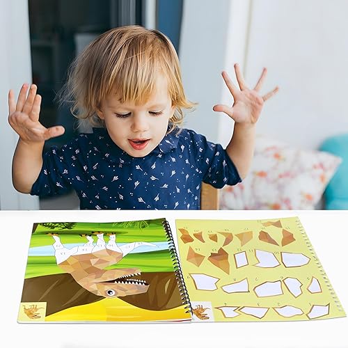 Miniatura 3 de 90shine 2 libros de calcomanías para niños de 4 a 8 años, diseños temáticos del mundo submarino de dinosaurios, regalo de fiesta, crea 22 imágenes