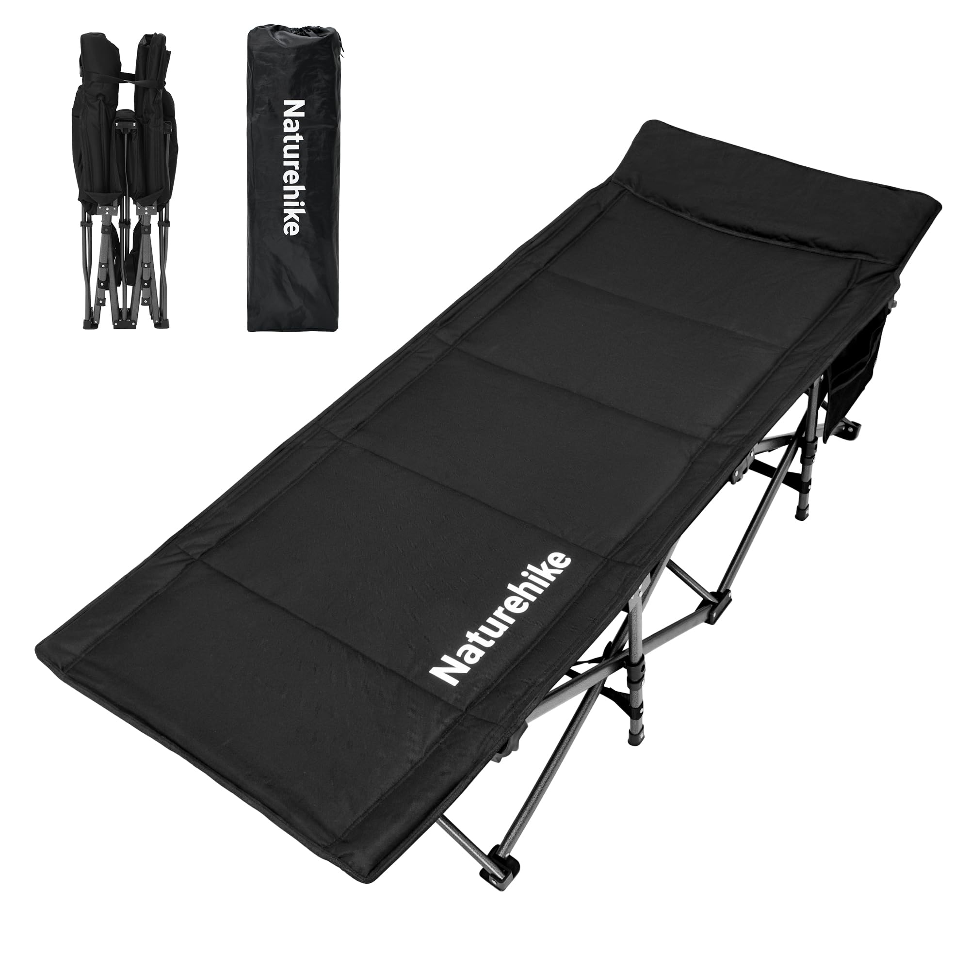 Naturehike Lettino Da Campeggio Pieghevole, Con Cuscino Lettino Da Campeggio 190 X 70 X 48 Cm, Contiene Uno Strato Trapuntato Spesso 3 Cm, Capacità Di Carico A 150 Kg, Poltrona Lounge Portatile