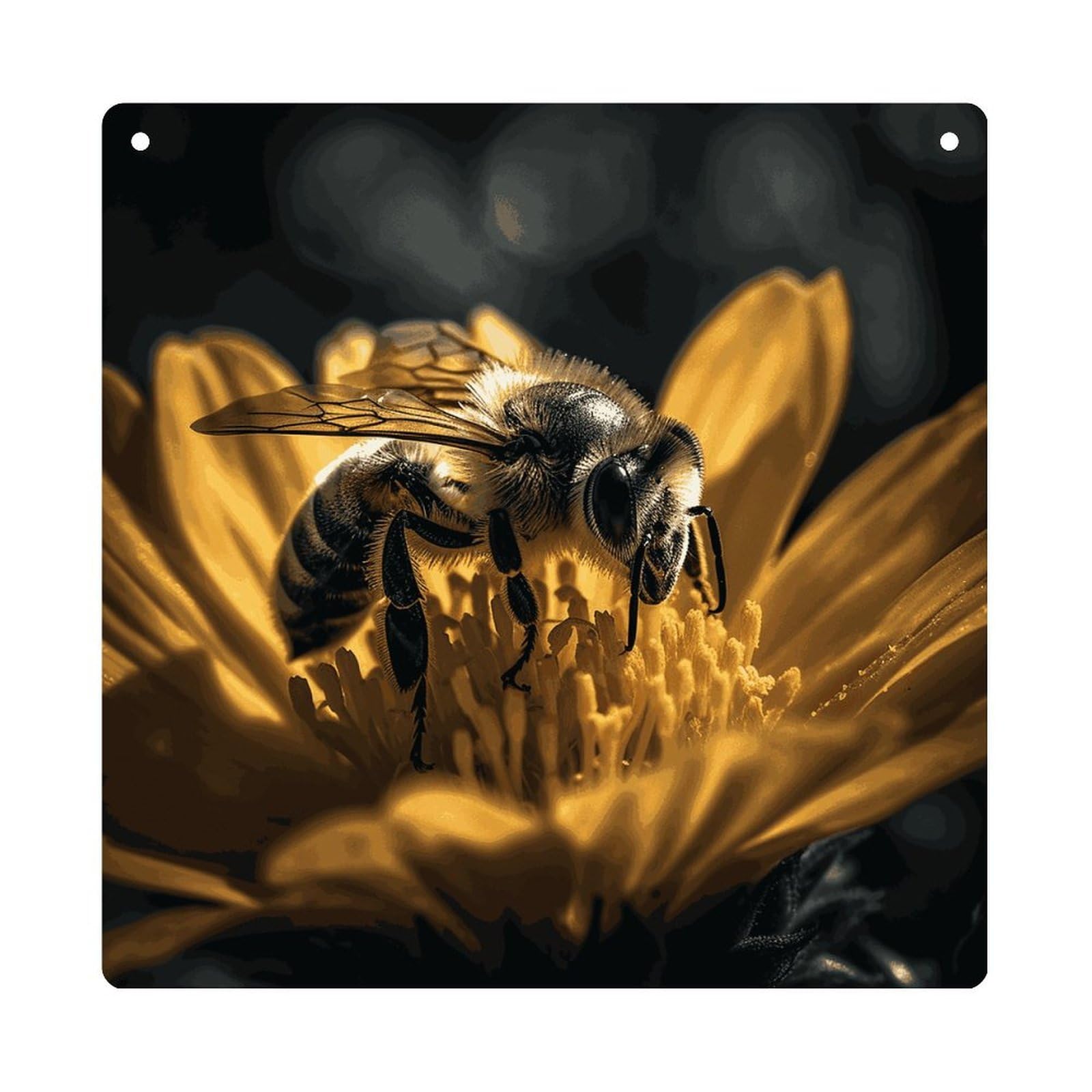 Adfgyerh Style Serious Bee Hanging Ornaments Window Hanging Modern Acrylic Decor For Living Room Bedroom Dining Room Hallway Office Wall Decor, 8X8 In