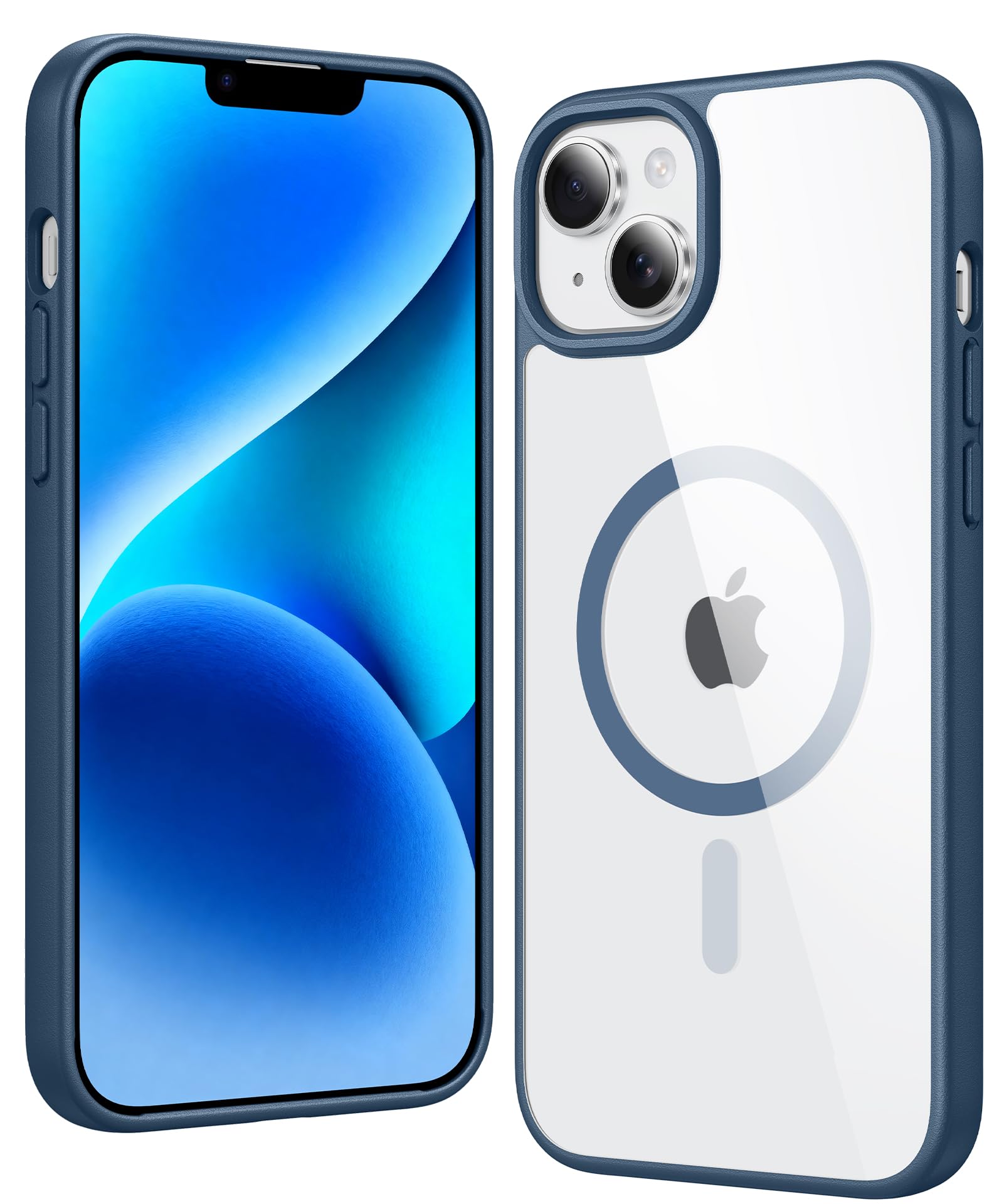 FNTCASE for iPhone 14 Plus Case Compatible with Magsafe Clear Phonecase | Anti Yellowing, Military Grade Drop Protection, Slim Magnetic Phone Cases, Shockproof Bumper, Transparent Cell Cover