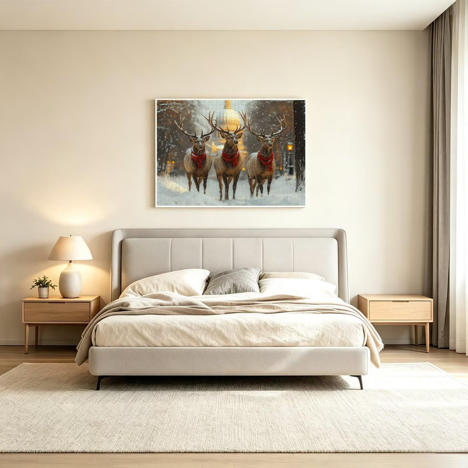 Puzzle 6000 sztuk 179 x 105 cm, puzzle dla dorosłych jeleń śnieg, n-802