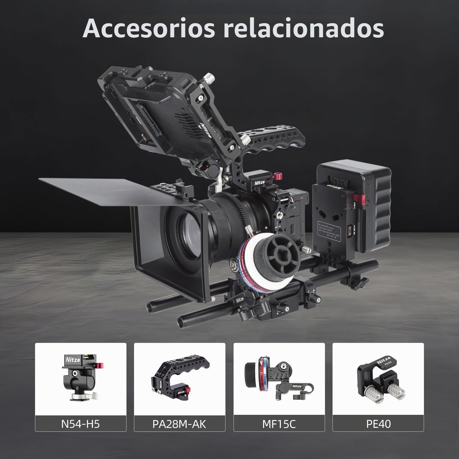 Nitze A6700 Cage, Jaula para Sony Alpha 6700 Cámara con Abrazadera para Cold Shoe Incorporado, NATO Rail y Placa de Liberación Rápida Arca - T-S12A