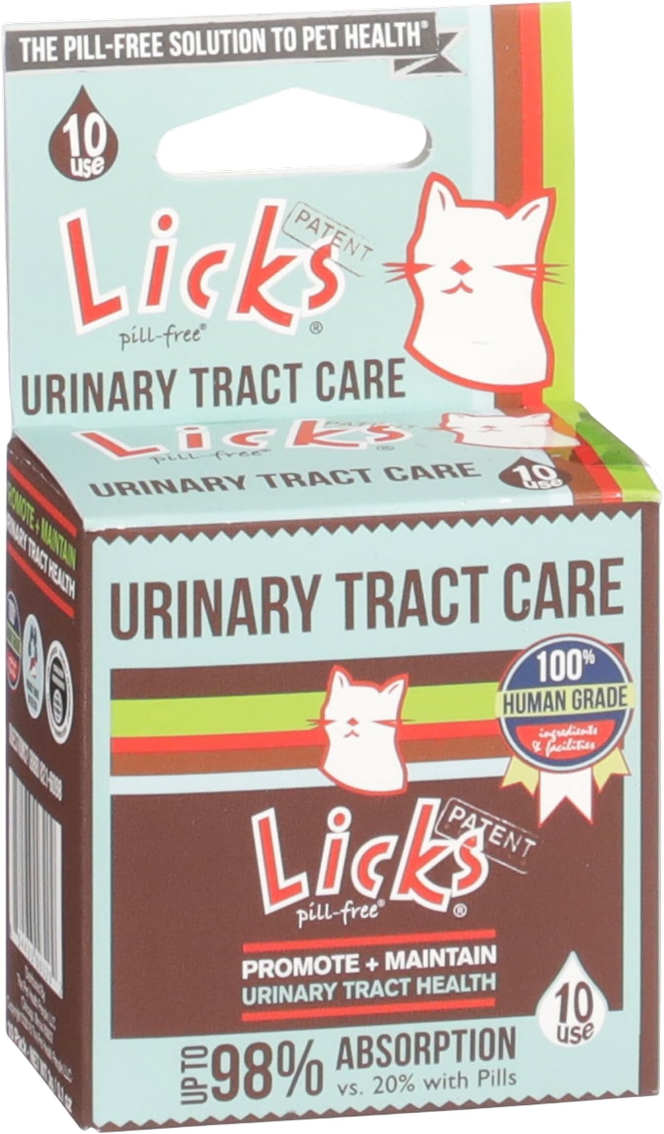 Licks Urinary Tract Care - Fast-Acting Urinary & Bladder Health Support for Cats - Cranberry, D-Mannose, Omega 3 & L-Lysine - Pill-Free Gel Packets - Savory Flavor - 10 Packets
