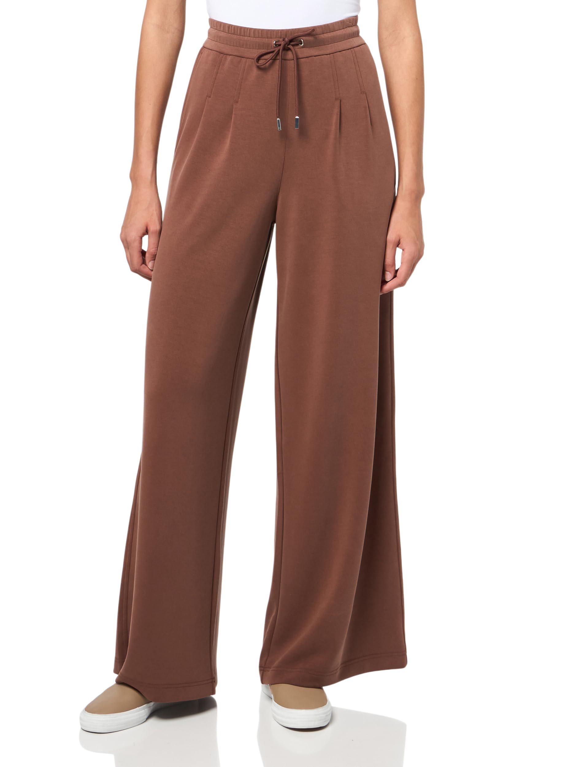 BOSS Womens Soft Pleat Wide Leg Jersey Trousers