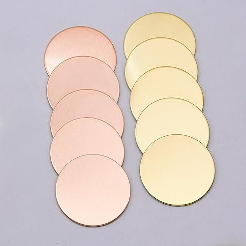 Miniatura 6 de ABBECIAO Etiquetas circulares de latón grueso de 1-14 pulgadas para hacer joyas y manualidades (paquete de 20)