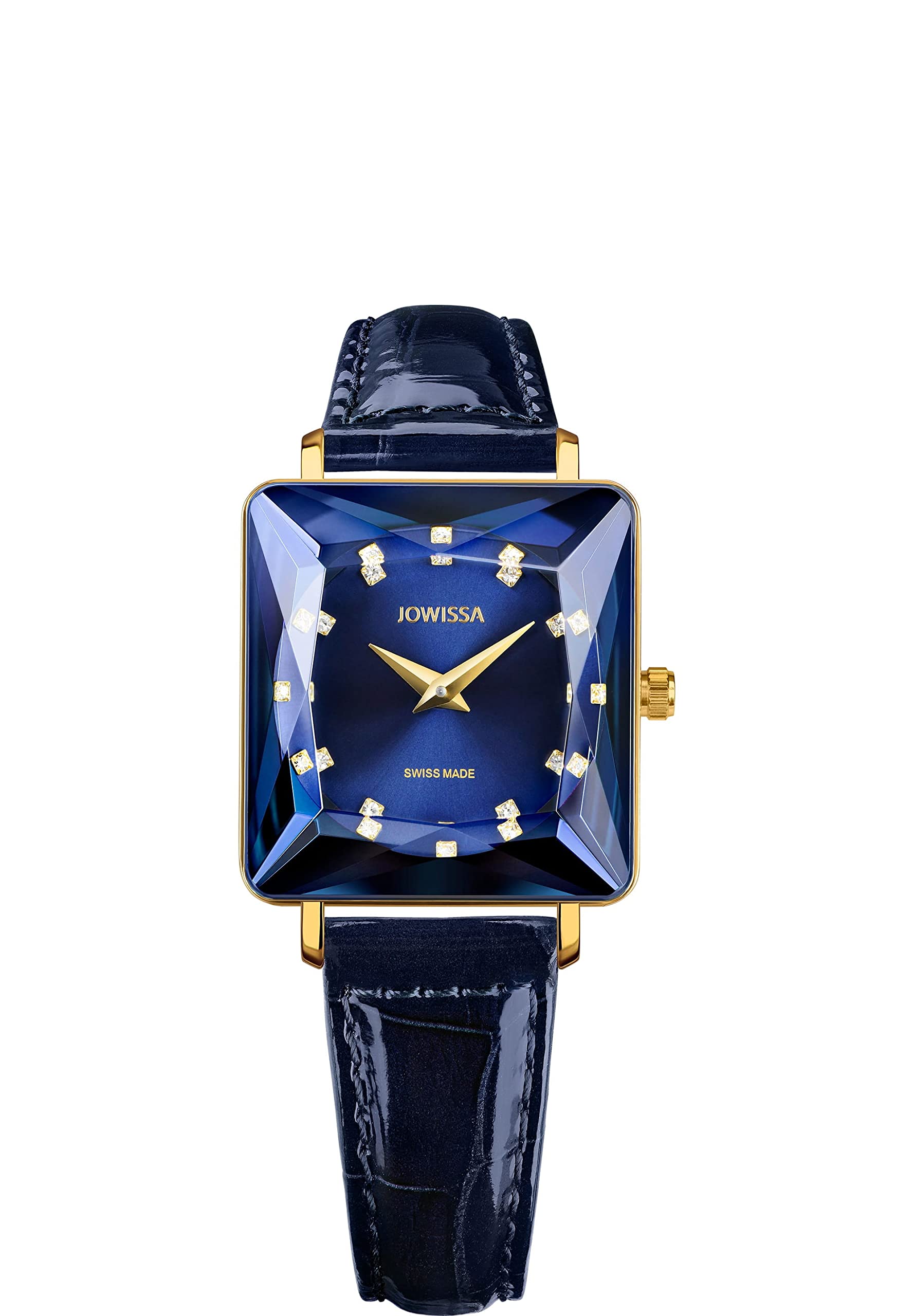 JOWISSA Blau/Gold Facet Princess Schweizer Damenuhr J8.061.M