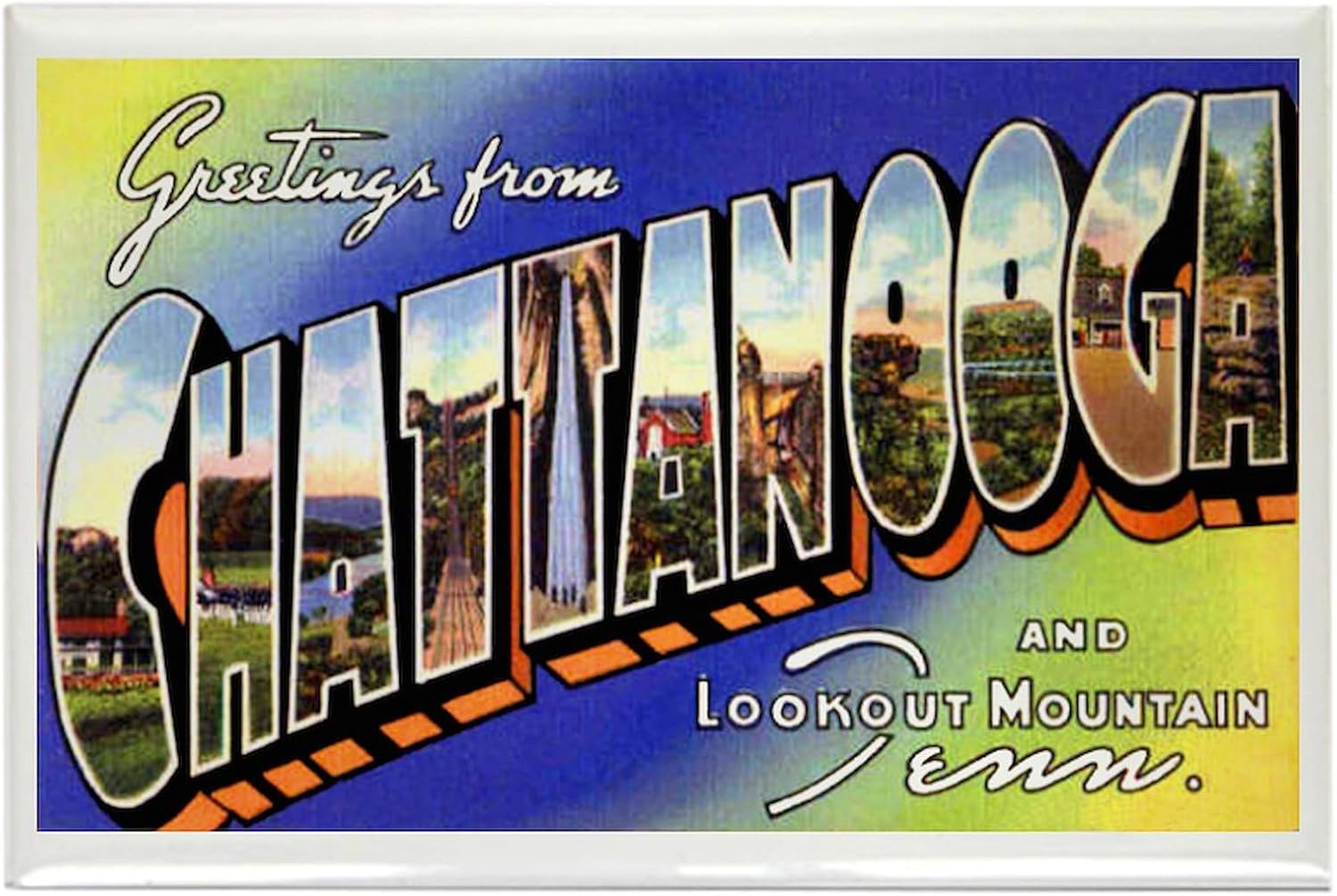 CafePress Chattanooga Tennessee Greetings Rectangle Magnet, 3"x2" Refrigerator Magnet