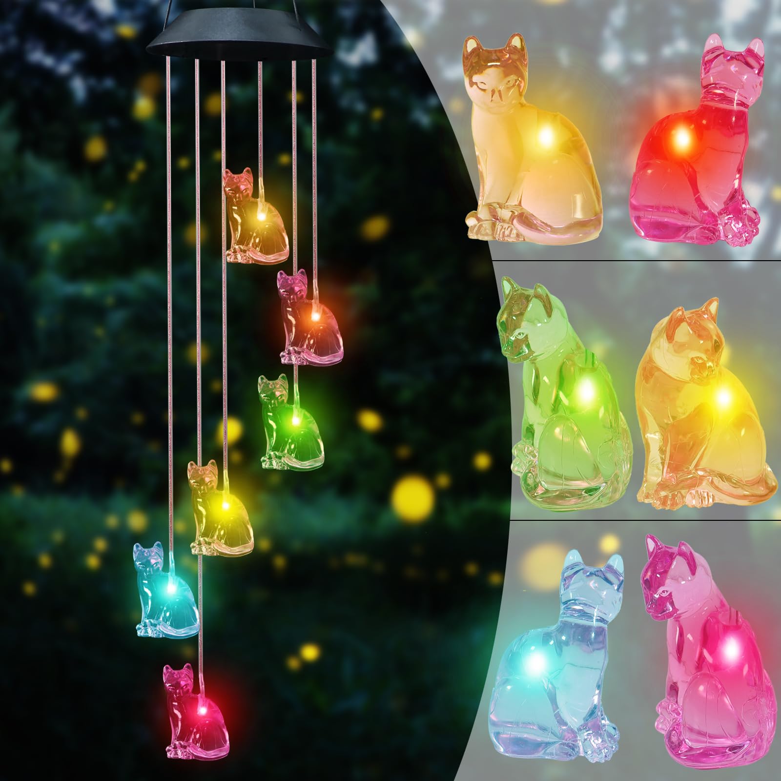 Solar-Windspiel für Garten, Muttertag, Geburtstag, Geschenke für Frauen, Mutter, Oma, Farbwechsel, dekorative Lichter, wasserdicht, mobiles Windspiel zum Aufhängen, für Außenbereich, Terrasse
