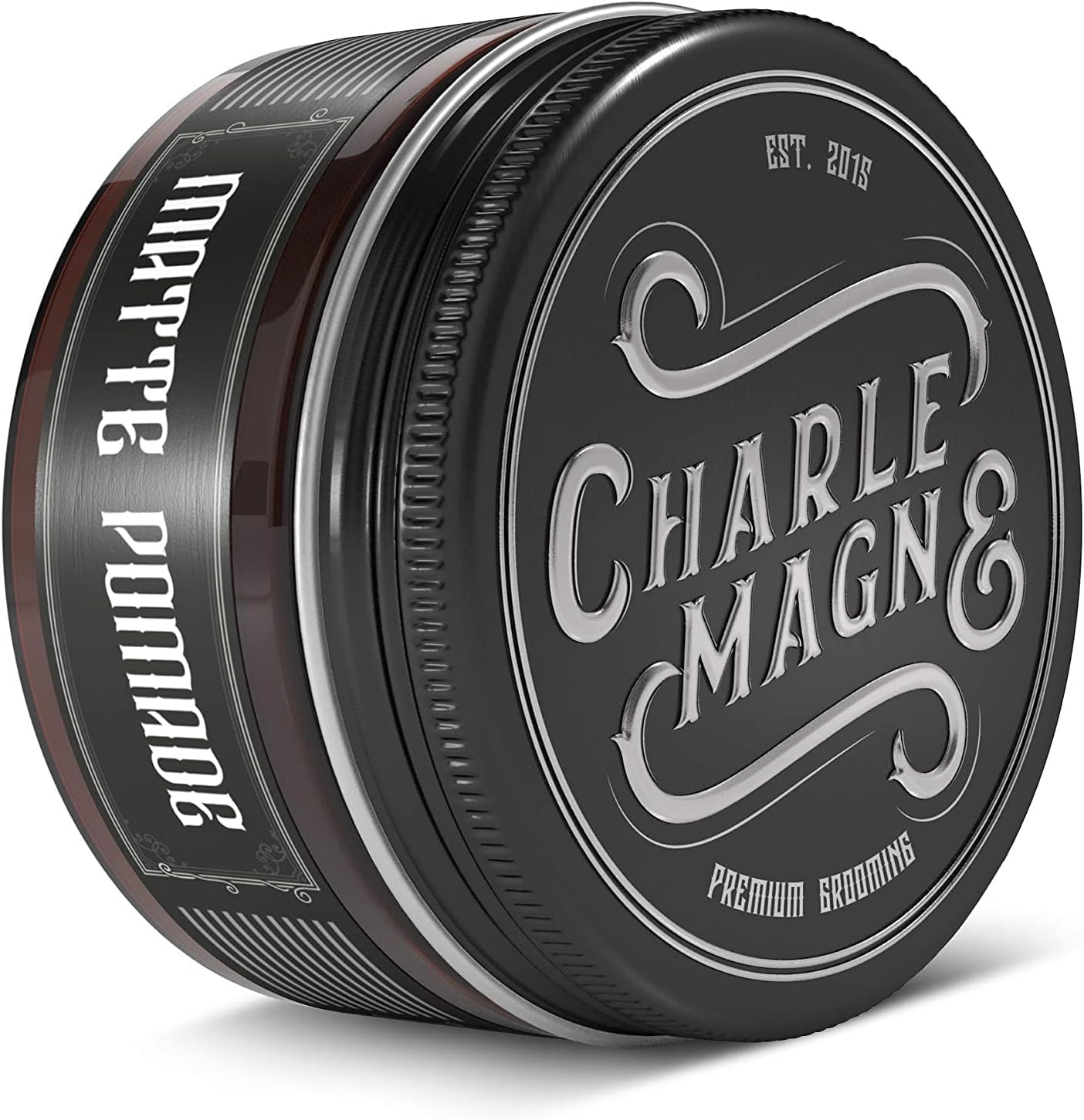 Charlemagne Water-Based Matte Pomade for Men - 100 ml, Noble Leather Scent - High-Hold Styling Wax - Zero Shine Clear Hair Pomade - Effortless Restyle & Ultra Strong Hair Wax