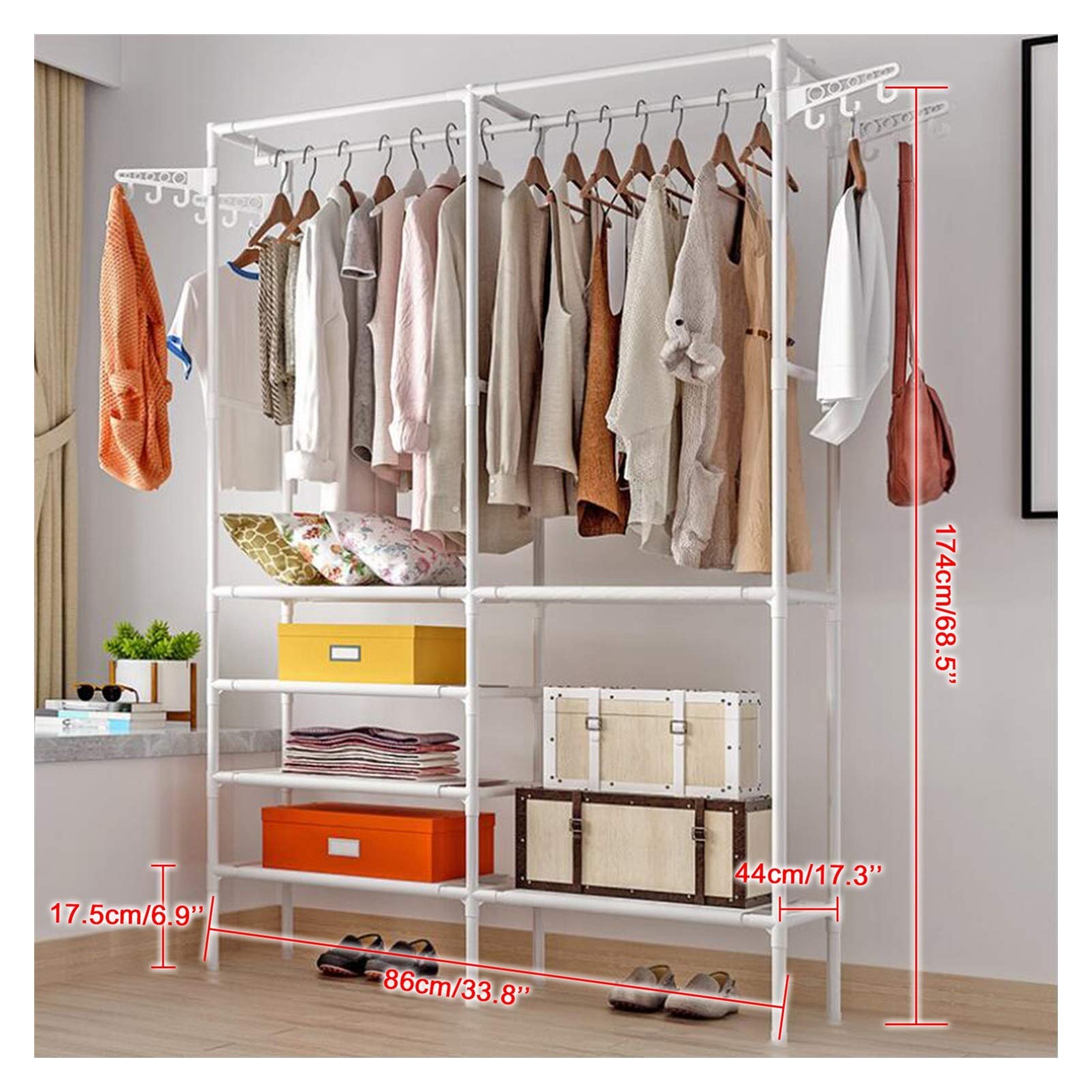ワードローブ Amazon.co.jp: ワードローブ洋服ハンガーコートラックフロア