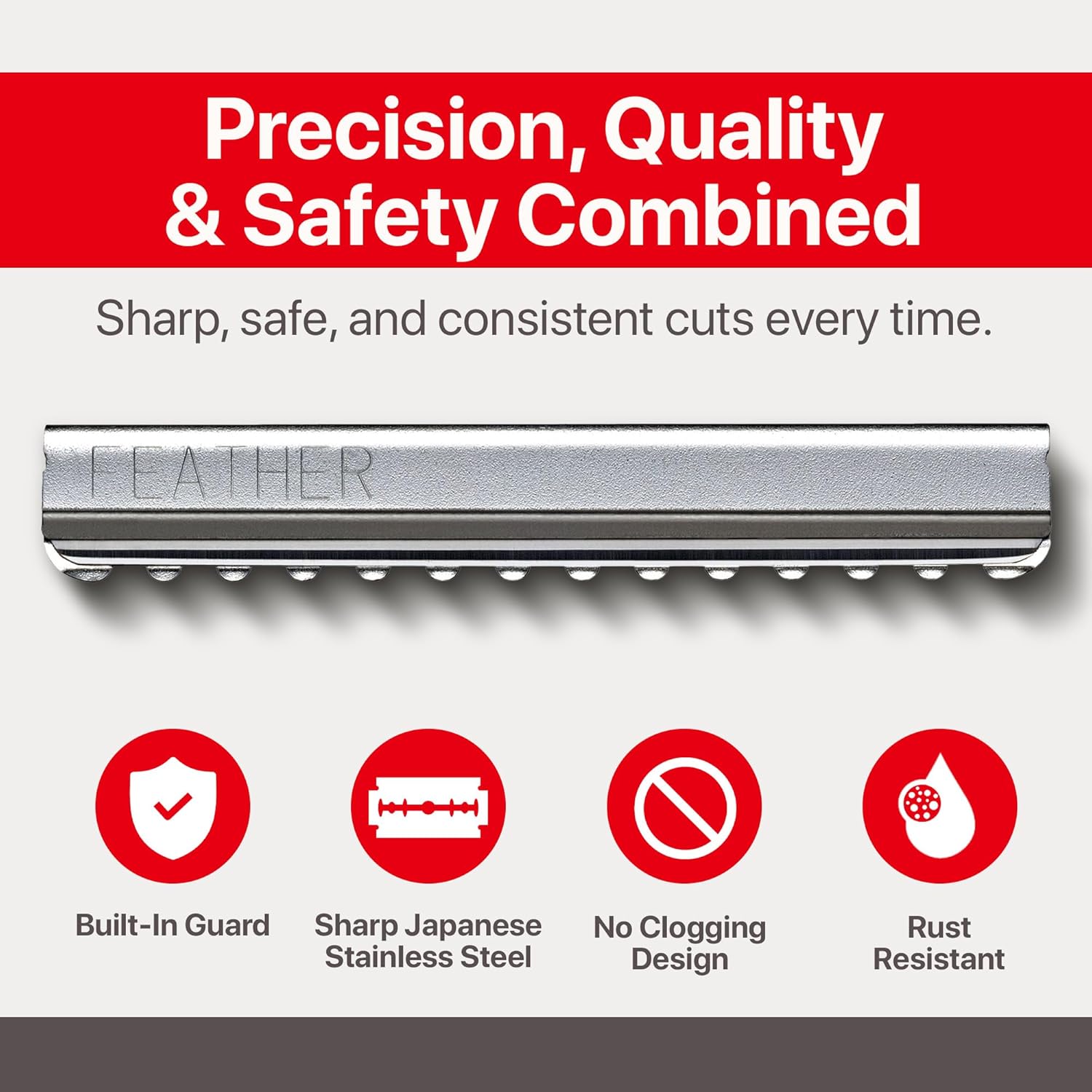 Feather Bonus Value Pack, Styling Razor Standard Blades - Professional Hair Cutting Blades for Styling, Shaping, Thinning - Single Edge Guarded Blade - Made in Japan -30 Counts +1 Blade Disposal Case - Image 2